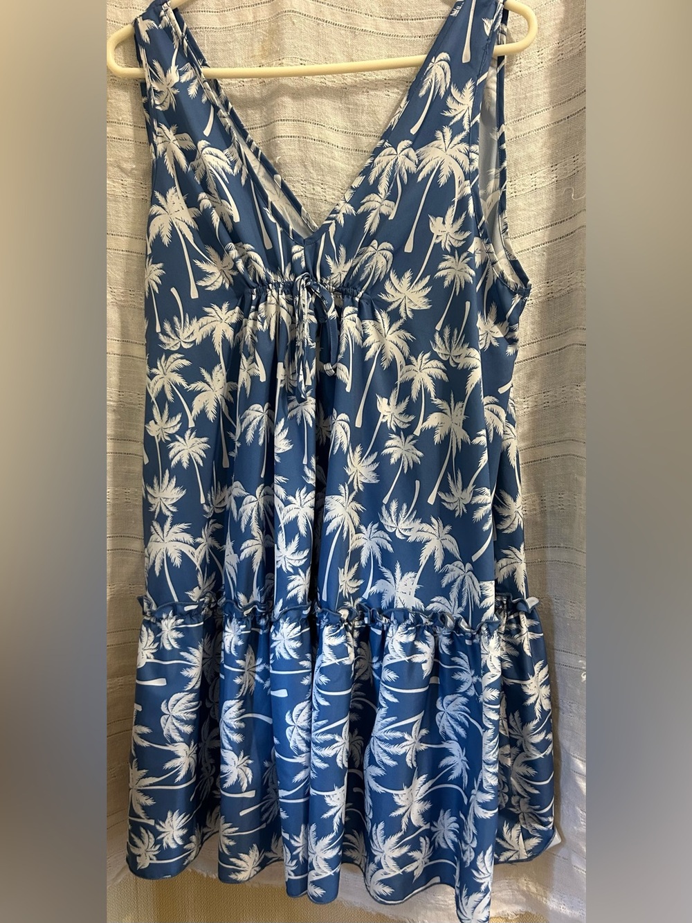 SHEIN Light Blue Palm-Print Dress